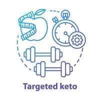 gerichte keto blauwe gradiënt concept icoon. ketogeen voedsel idee dunne lijn illustratie. dieet en training. gezonde maaltijd en fitness. sporten, gezonde levensstijl. vector geïsoleerde overzichtstekening