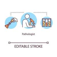 patholoog concept icoon. arts idee dunne lijn illustratie. medische onderzoeken. diagnose ziekte. wetenschappelijk onderzoek. vector geïsoleerde omtrek rgb kleur tekening. bewerkbare streek