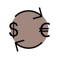 Wissel Euro met Dollar Vector Icon