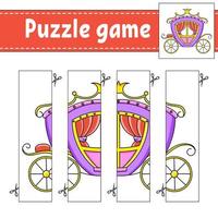 puzzelspel voor kinderen. snijden praktijk. onderwijs ontwikkelen werkblad. activiteit page.cartoon karakter. vector