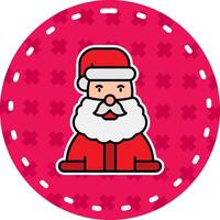 de kerstman claus lijn gevulde sticker icoon vector