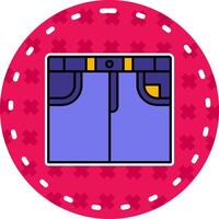 rok lijn gevulde sticker icoon vector