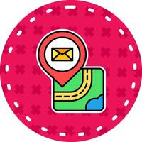 e-mail lijn gevulde sticker icoon vector