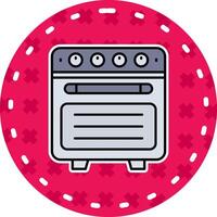 oven lijn gevulde sticker icoon vector