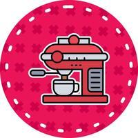 koffie machine lijn gevulde sticker icoon vector