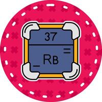rubidium lijn gevulde sticker icoon vector