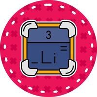 lithium lijn gevulde sticker icoon vector