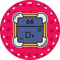 dysprosium lijn gevulde sticker icoon vector