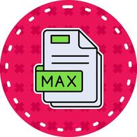 max. hoogte lijn gevulde sticker icoon vector