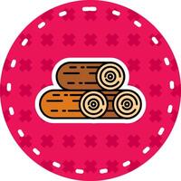 hout lijn gevulde sticker icoon vector