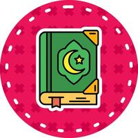 koran lijn gevulde sticker icoon vector