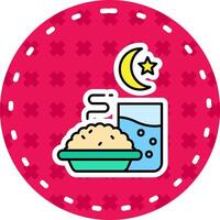 iftar lijn gevulde sticker icoon vector