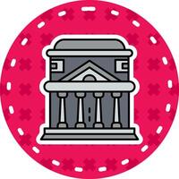 pantheon lijn gevulde sticker icoon vector