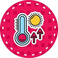 thermometer lijn gevulde sticker icoon vector