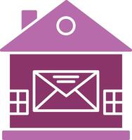 huis mail glyph twee kleur icoon vector