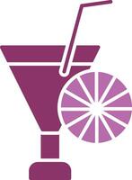 cocktail glyph twee kleur icoon vector