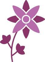 orchidaceae glyph twee kleur icoon vector