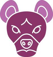 hyena glyph twee kleur icoon vector