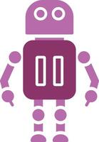 robot glyph twee kleur icoon vector