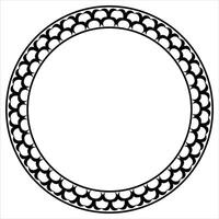 decoratief geschulpte rand ronde beroerte en afgeronde gemakkelijk cirkel geschulpte grens vector
