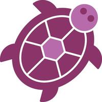 schildpad glyph twee kleur icoon vector