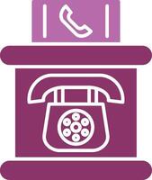 telefoon stand glyph twee kleur icoon vector