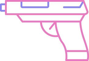 revolver lineair twee kleur icoon vector