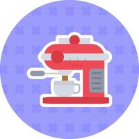 koffie machine vlak sticker icoon vector