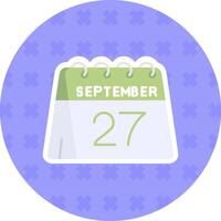 27e van september vlak sticker icoon vector