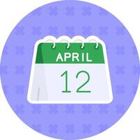 12e van april vlak sticker icoon vector