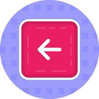 links pijl vlak sticker icoon vector