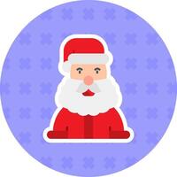 de kerstman claus vlak sticker icoon vector