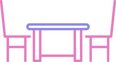 dining tafel lineair twee kleur icoon vector