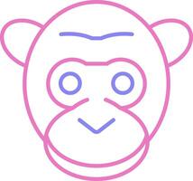 gorilla lineair twee kleur icoon vector