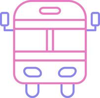 school- bus lineair twee kleur icoon vector