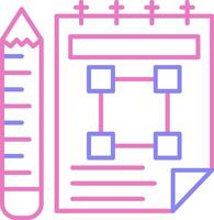 schetsboek lineair twee kleur icoon vector