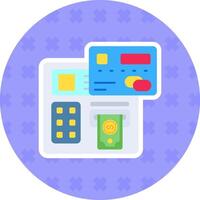 Geldautomaat vlak sticker icoon vector