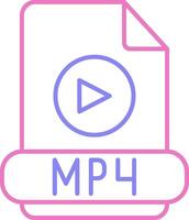 mp4 lineair twee kleur icoon vector