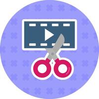 video editor vlak sticker icoon vector