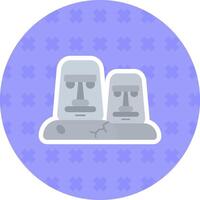 moai vlak sticker icoon vector