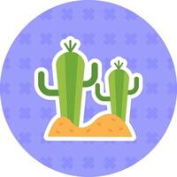 cactus vlak sticker icoon vector