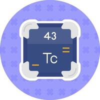 technetium vlak sticker icoon vector