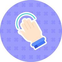 gekantelde hand- vlak sticker icoon vector