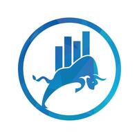 bullish handelaar logo. forex stier logo ontwerp sjabloon vector. financieel stier logo ontwerp. handel stier grafiek. vector