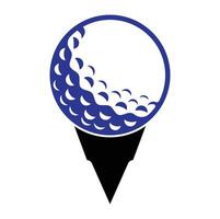 golf logo ontwerp sjabloon vector. golf bal Aan tee logo ontwerp icoon. vector