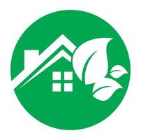 eco blad huis logo. natuur groen huis concept ontwerp icoon vector. vector