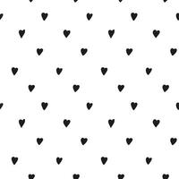 naadloos patroon van klein zwart harten. Valentijnsdag dag, liefde, romantisch achtergrond. hand getekend illustratie, vector