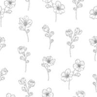 vector naadloos patroon met bloeiend abrikoos bloemen