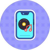 muziek- speler vlak sticker icoon vector