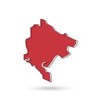 vectorillustratie van de rode kaart van montenegro op witte achtergrond vector